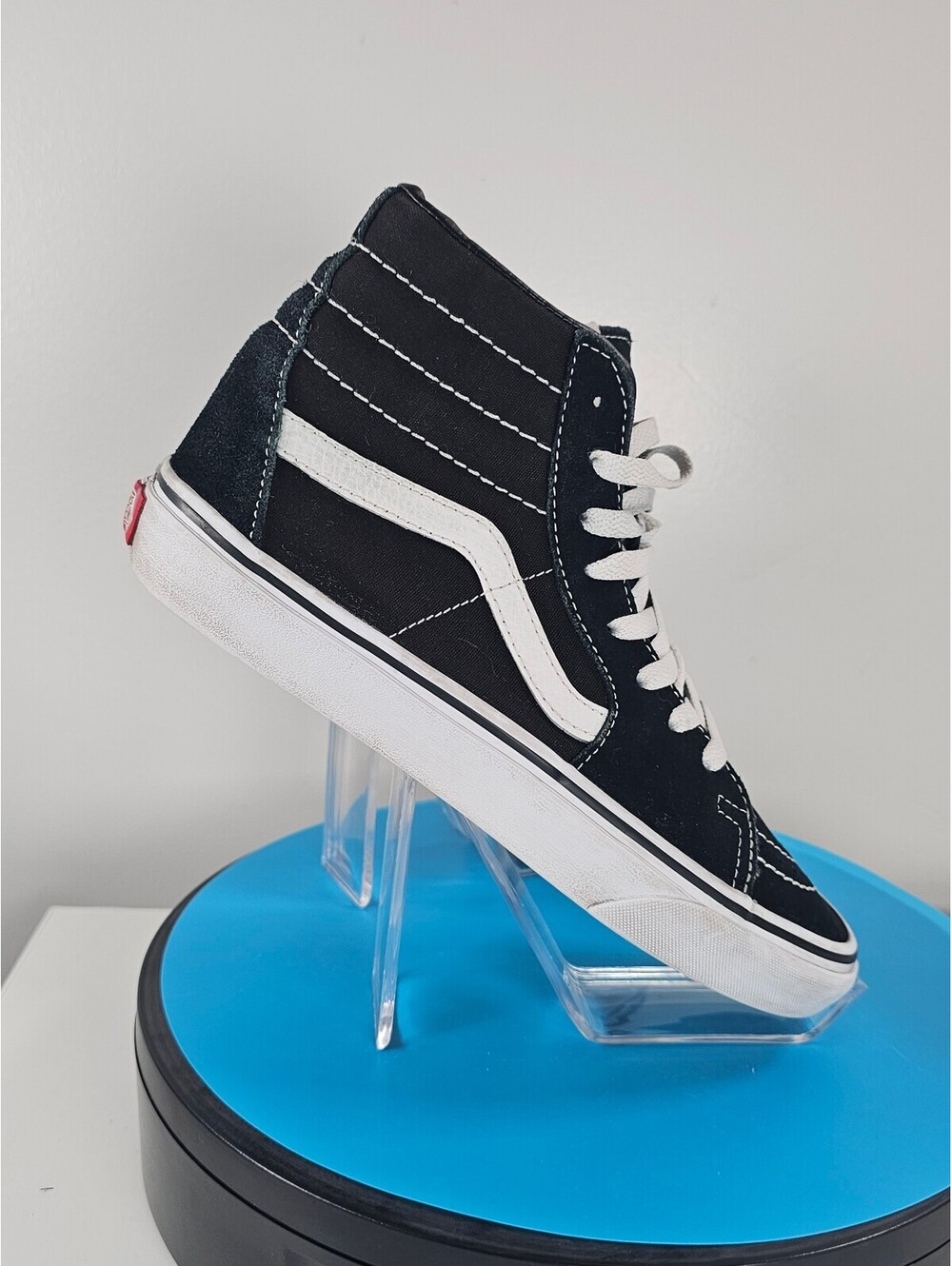 Vans Sk8-Hi Black and White Suede High-Top Sneakers - Picture 9 of 13